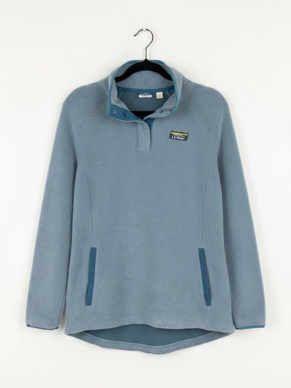 LL Bean Fleece Pullover Snap T Blue S Women Gorpcore Granola Girl Cozy Cabin
